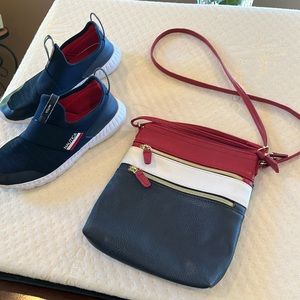 Ladies Nautica size 5 sneakers & Tommy Hilfiger purse
